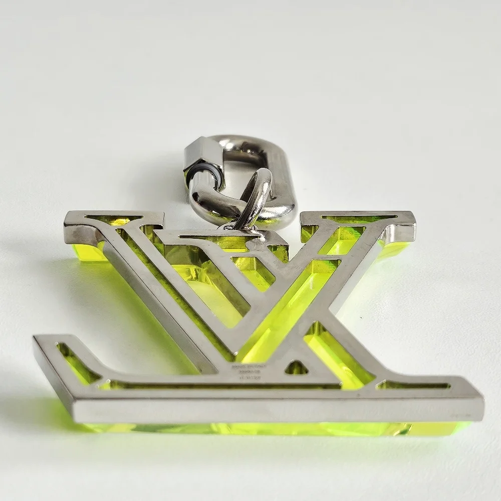 Louis Vuitton Neon Green Oversized LV Prism Bag Charm/Key Holder